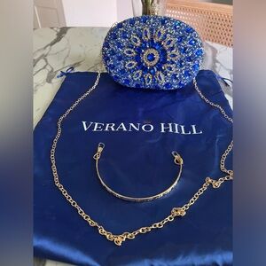 VERANO HILL blue sparkle handbag